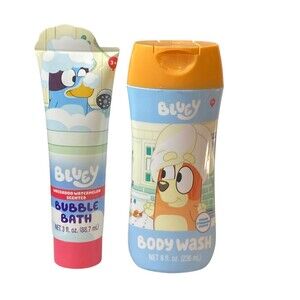 Bluey Body Wash & Bubble Bath for Kids Watermelon & Strawberry Scented Bath‎ Set